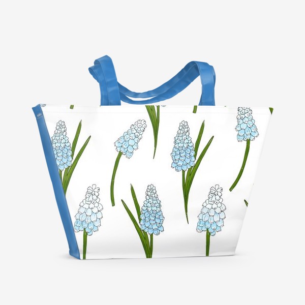 Пляжная сумка «мускари, цветы весенние»