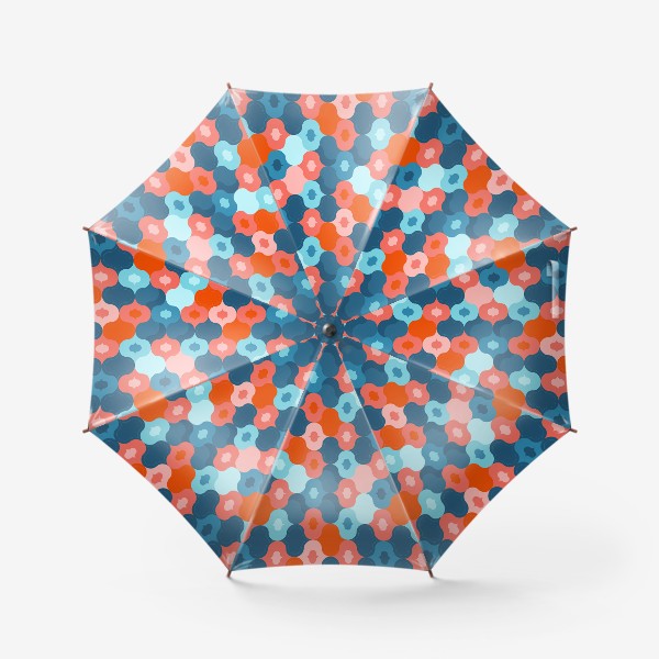 Зонт &laquo;Яркий принт - оранжевый и синий&raquo;