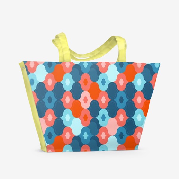 Пляжная сумка «Яркий принт - оранжевый и синий»