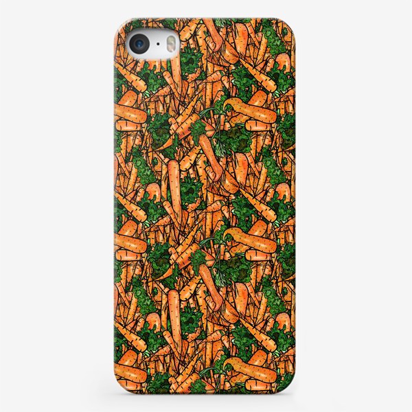 Чехол iPhone «Паттерн яркая морковь»