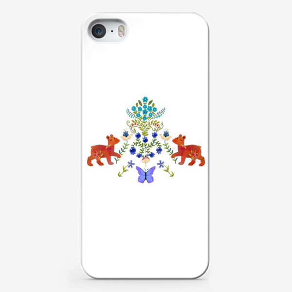 Чехол iPhone «Медведи в летнем лесу. »