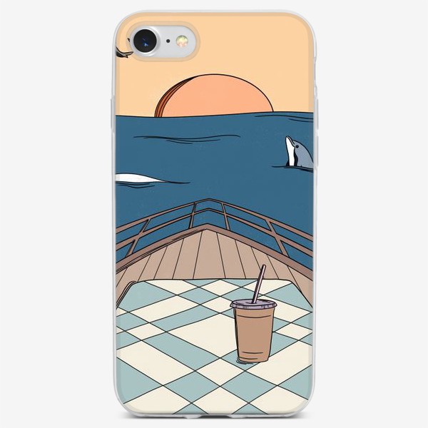 Чехол iPhone «Закат над морем. Вид с яхты»