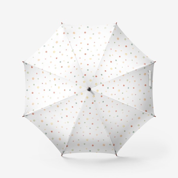 Зонт «Акварельный нарисованный вручную бесшовный фон с нежными иллюстрациями простых точек пятен весенних цветов. Узор горошек»