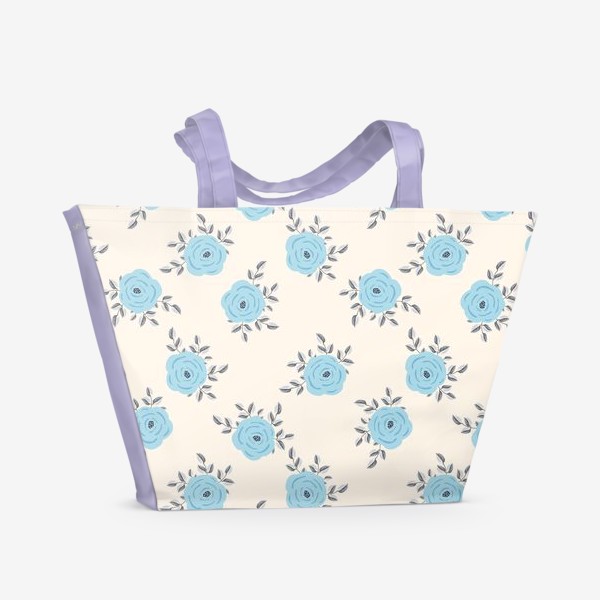 Пляжная сумка «Голубые цветы»
