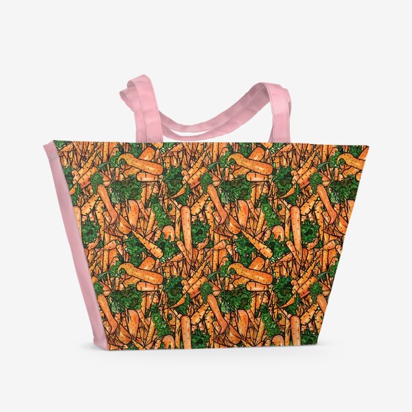 Пляжная сумка «Паттерн яркая морковь»