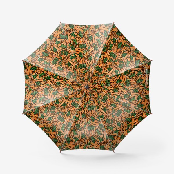 Зонт «Паттерн яркая морковь»