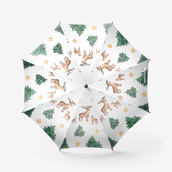 Зонт «Ёлки и олени»