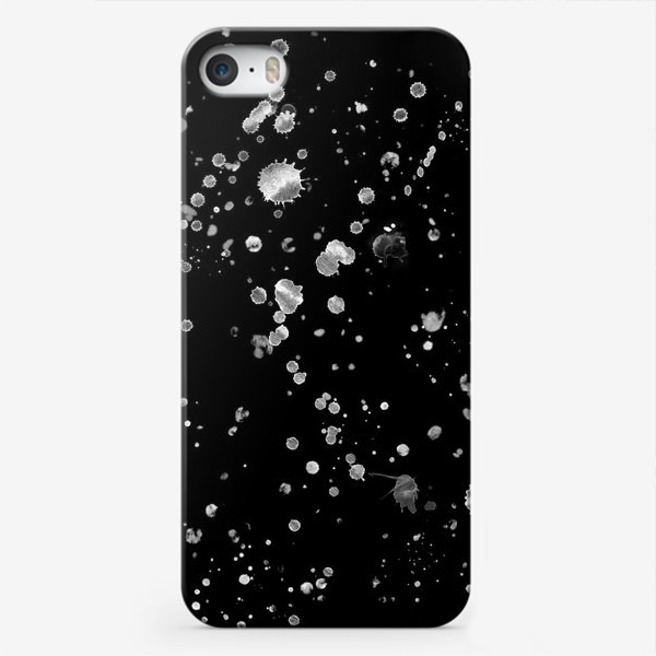 Чехол iPhone «Белые кляксы на чёрном фоне»