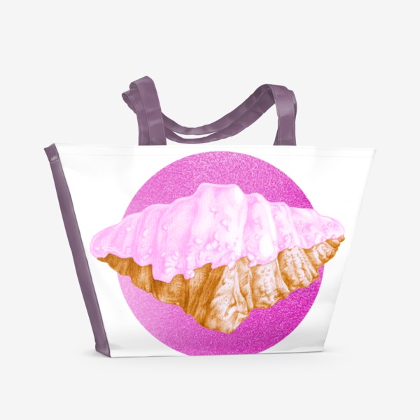 Пляжная сумка «Розовый круассан»