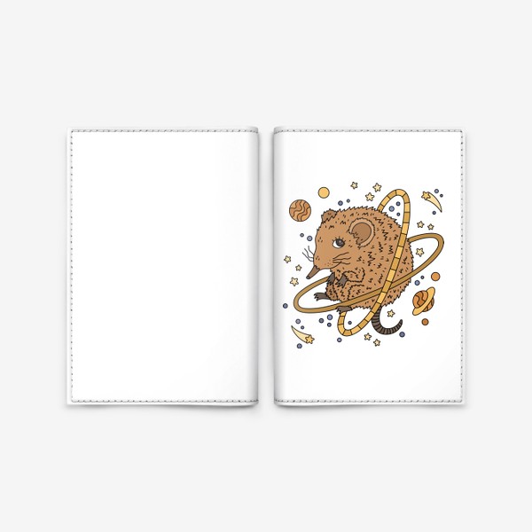 Обложка для паспорта «Мышка землеройка в космосе»