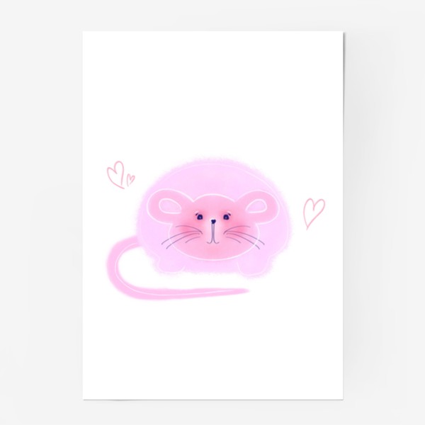Постер «Милая розовая мышка»