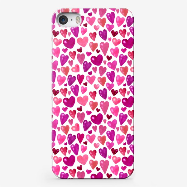 Чехол iPhone «Паттерн множество сердечек»