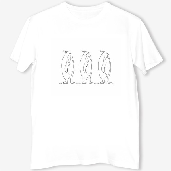 Футболка &laquo;три пингвина. Минимализм. Монолиния&raquo;