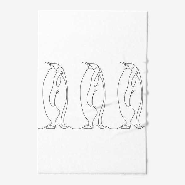 Полотенце «три пингвина. Минимализм. Монолиния»