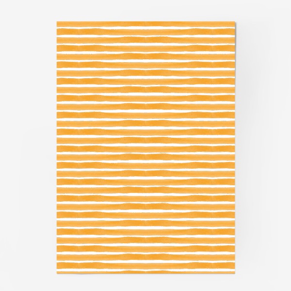 Постер «Абстрактный полосатый паттерн "тельняшка". Оранжевые акварельные полоски. Летняя коллекция.»