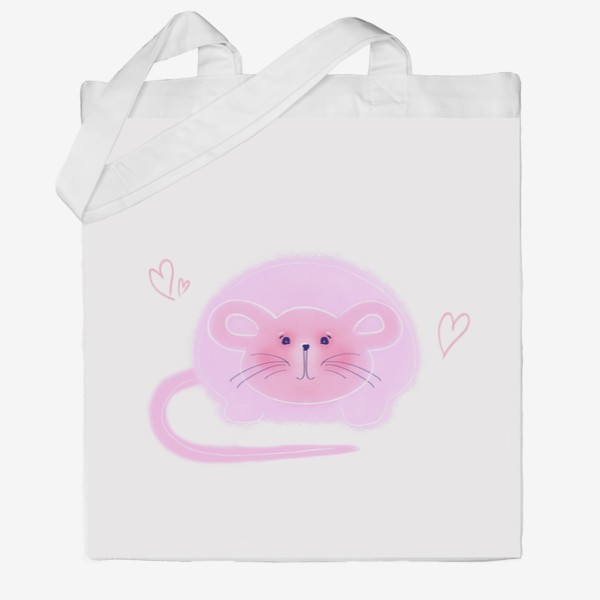 Сумка хб «Милая розовая мышка»