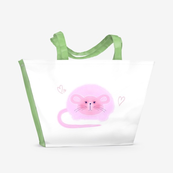 Пляжная сумка «Милая розовая мышка»