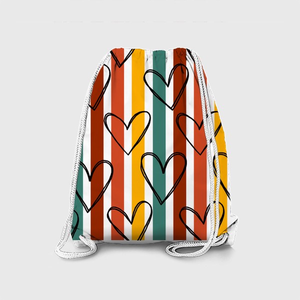 Рюкзак «Сердца на цветном фоне»