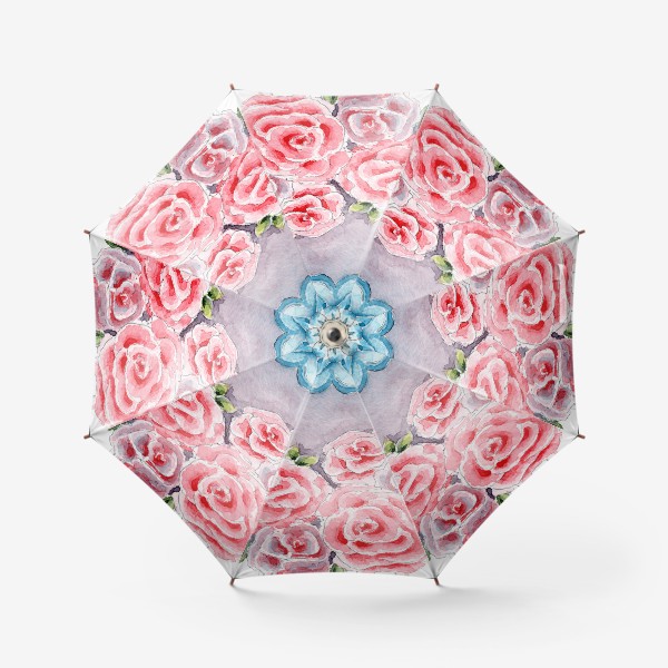 Зонт «Матрешка с розами, русская матрёшка, весенние цветы»