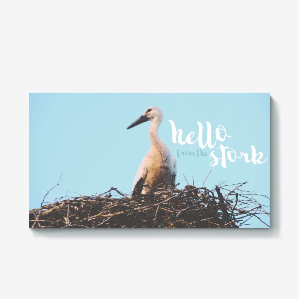 Холст &laquo;Аист. Hello from the stork. Привет от аиста&raquo;