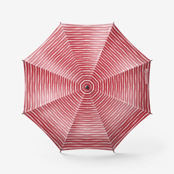 Зонт «Абстрактный полосатый паттерн "тельняшка". Красные акварельные полоски. Летняя коллекция.»