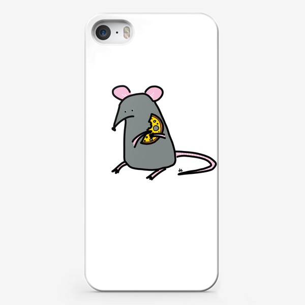 Чехол iPhone «Мышка с кусочком сыра»