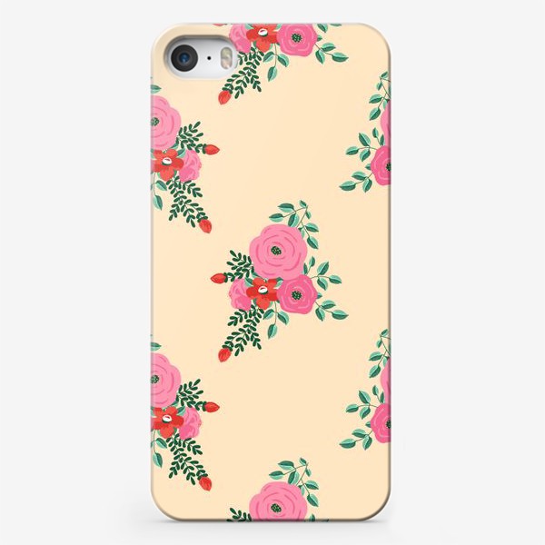 Чехол iPhone «Розовые букеты»