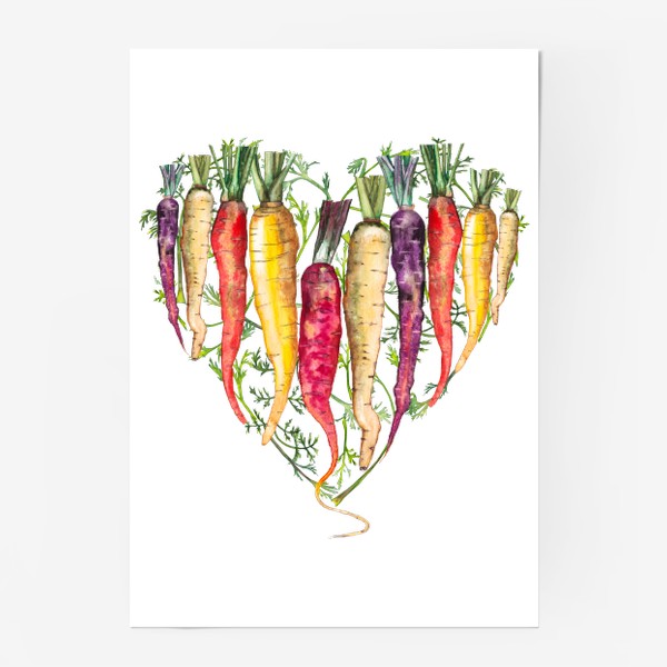 Постер «Любовь - морковь. Дачное сердце. 14 февраля. День святого Валентина.»
