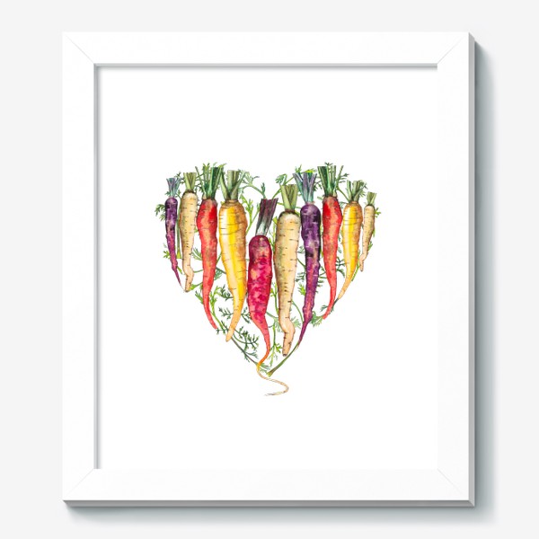 Картина «Любовь - морковь. Дачное сердце. 14 февраля. День святого Валентина.»