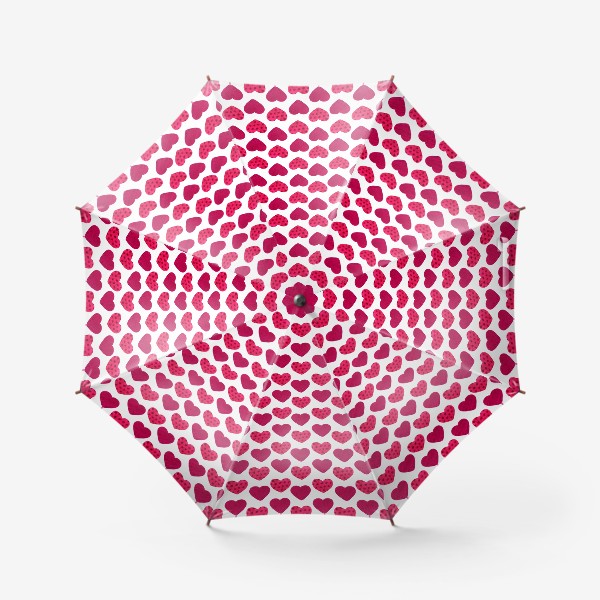 Зонт «Паттерн красные сердечки»