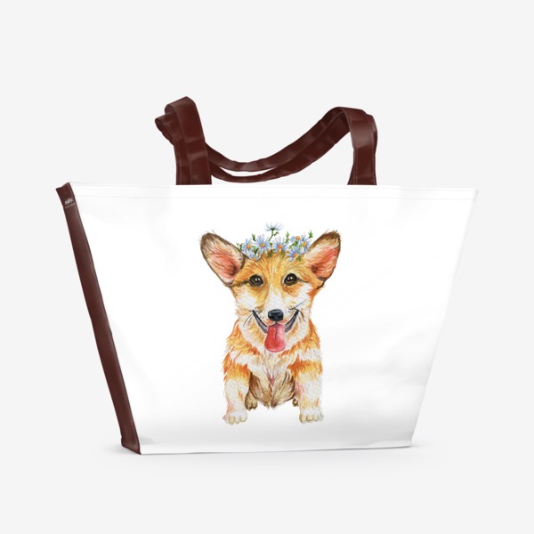 Пляжная сумка «Корги собака любимец»