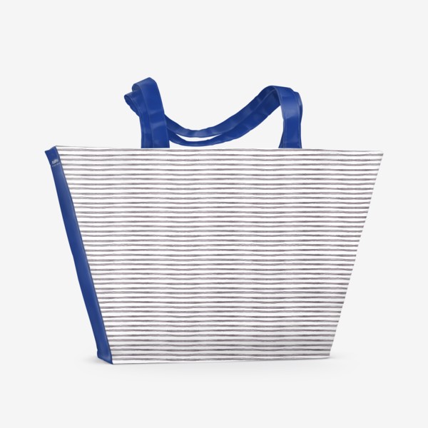 Пляжная сумка &laquo;Абстрактный полосатый паттерн "тельняшка". Серые акварельные полоски. Летняя коллекция.&raquo;