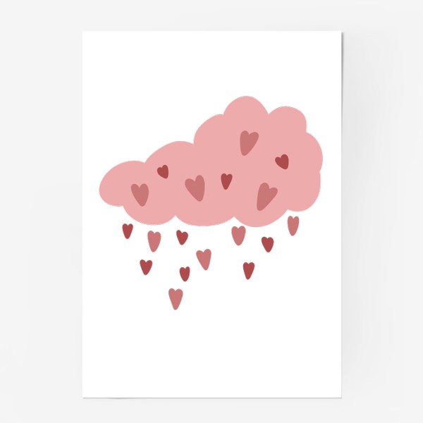 Постер «облако с сердечками. в подарок на день святого валентина»