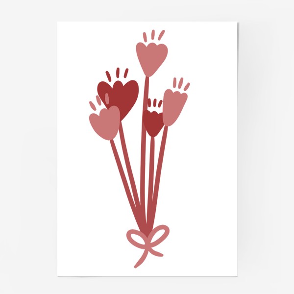 Постер «букет сердечек на день святого валентина»