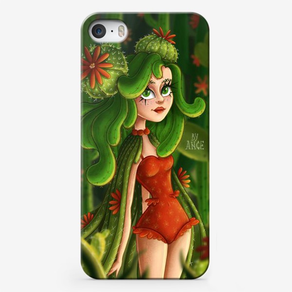 Чехол iPhone «Девушка-кактус»