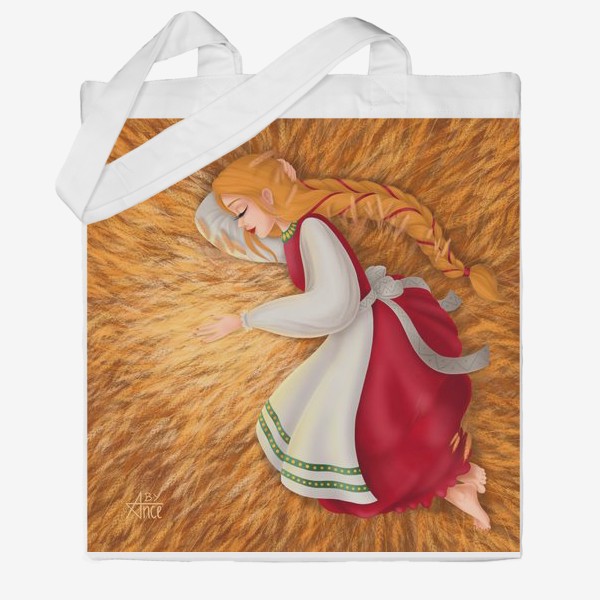 Сумка хб &laquo;Девушка в пшеничном поле &raquo;