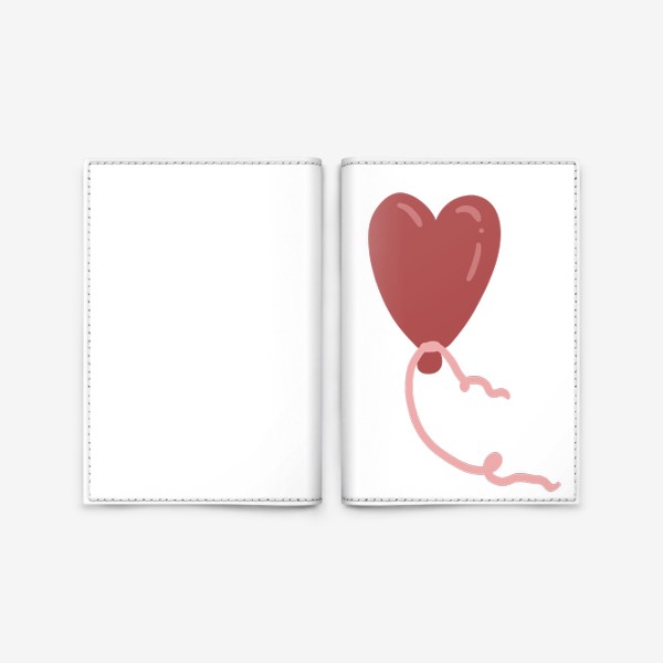 Обложка для паспорта «шарик сердечко. в подарок на день святого валентина»