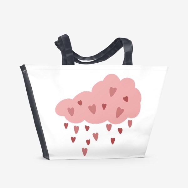 Пляжная сумка «облако с сердечками. в подарок на день святого валентина»