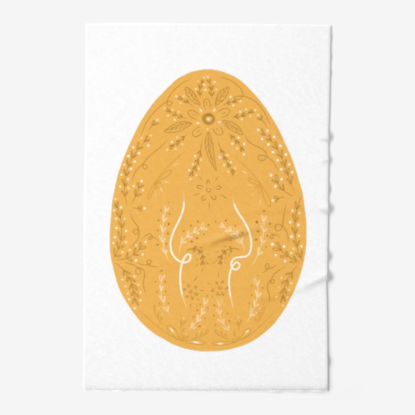 Полотенце «пасхальное яйцо оранжевое  в подарок на пасху»