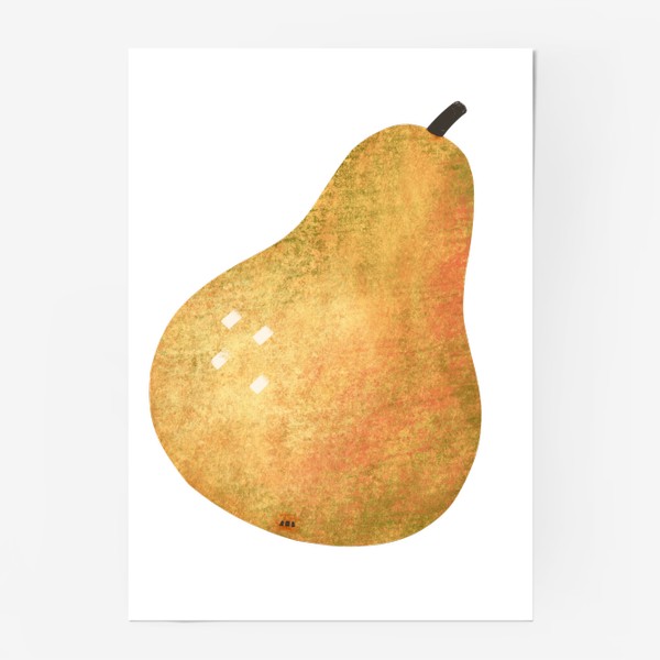 Постер «Рисованная текстурная груша фруктовый принт»