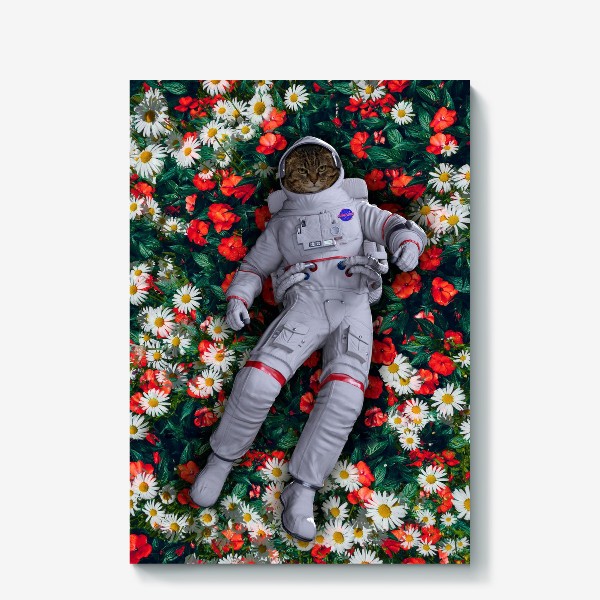 Холст «Красота по Американски - Кот Гагарин Космонавт»
