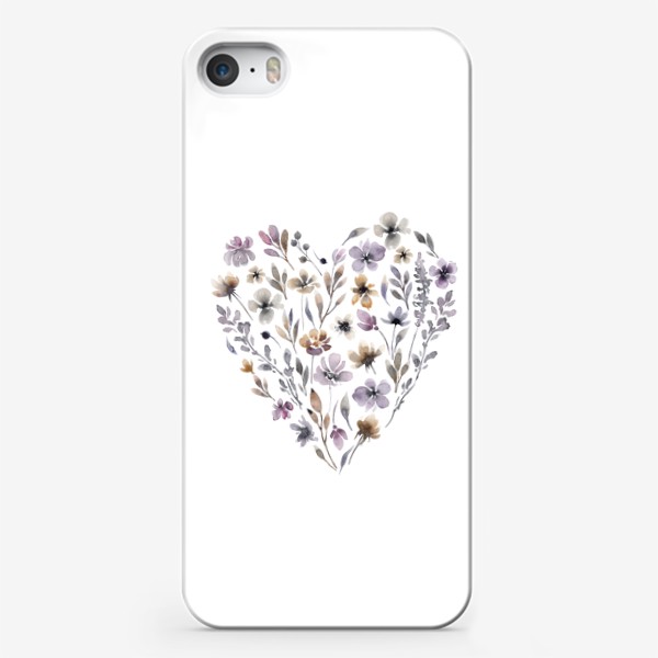 Чехол iPhone «14 февраля. Сердечко из фиолетовых цветов.»