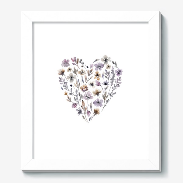 Картина «14 февраля. Сердечко из фиолетовых цветов.»
