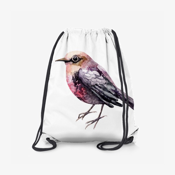 Рюкзак «Сиреневая птичка. Акварельная птичка.»