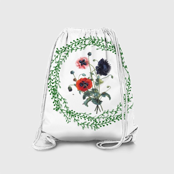 Рюкзак «Маки, ботанический венок»