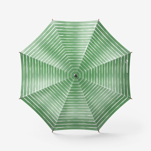 Зонт &laquo;Абстрактный полосатый паттерн "тельняшка". Зелёные акварельные полосы. Летняя коллекция.&raquo;