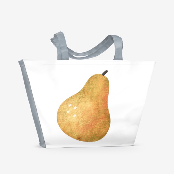 Пляжная сумка &laquo;Рисованная текстурная груша фруктовый принт&raquo;