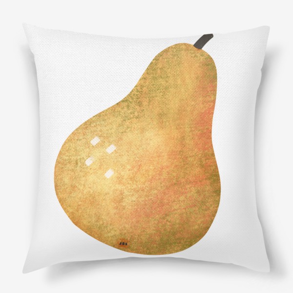 Подушка «Рисованная текстурная груша фруктовый принт»