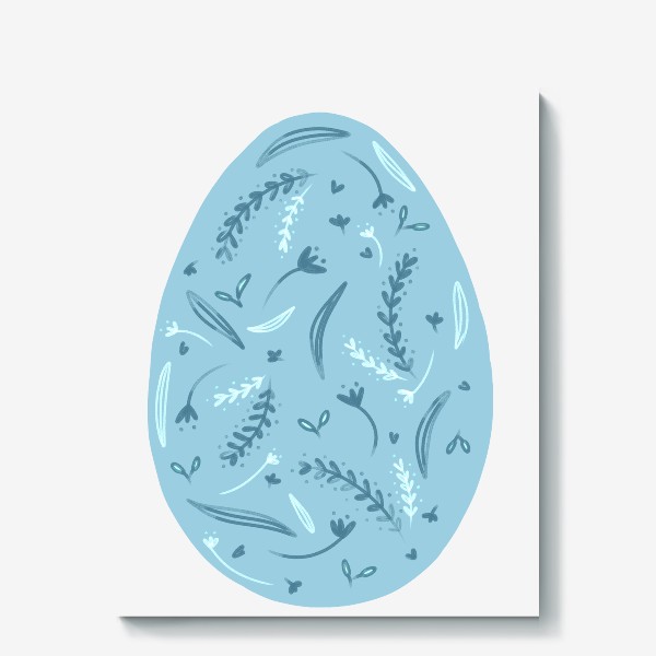 Холст «голубое пасхальное яйцо  в подарок на пасху»