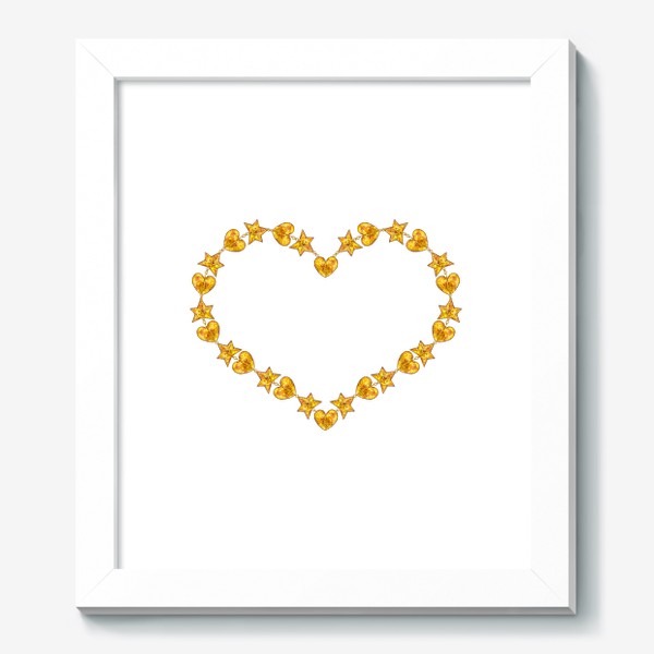 Картина «Ожерелье - золотое сердце. Подарок на День Святого Валентина. Голда.»